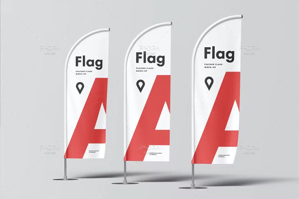 6 موکاپ پرچم پر Feather Flag — تصویر ۲