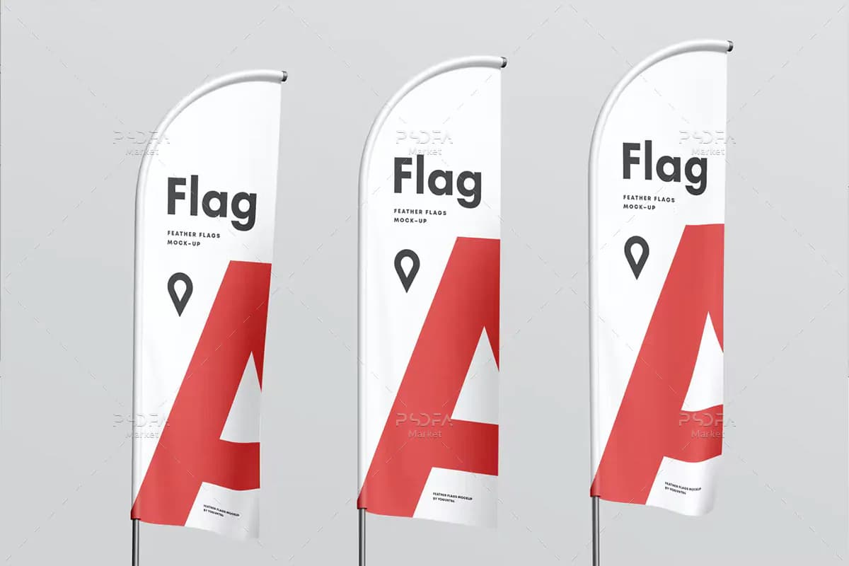 6 موکاپ پرچم پر Feather Flag — تصویر ۶