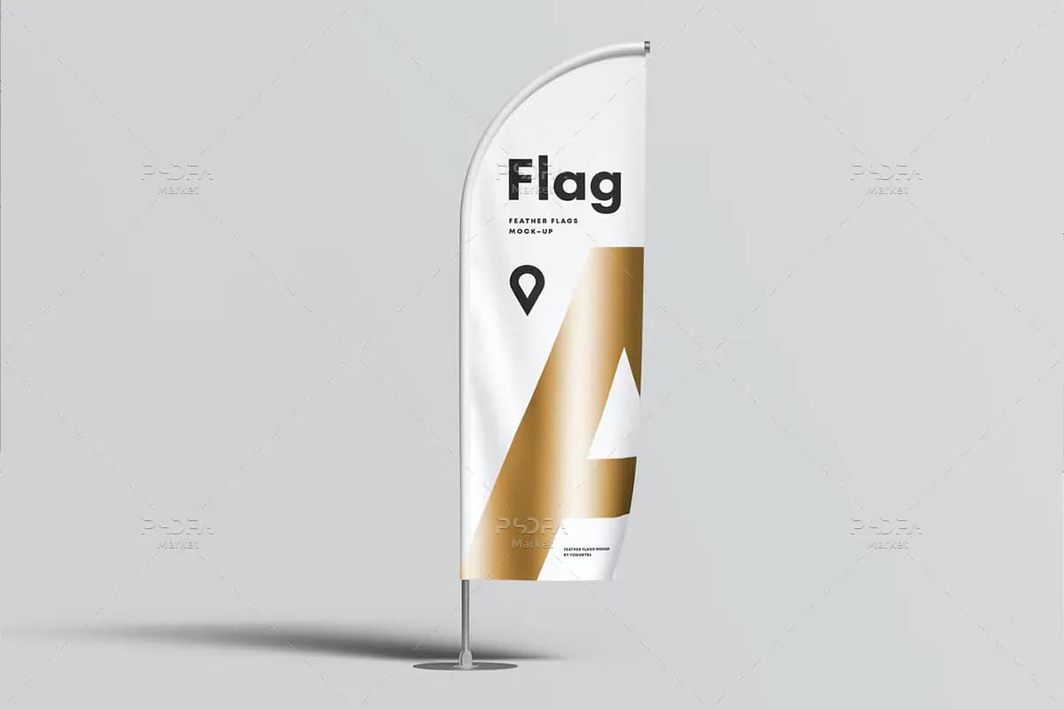 6 موکاپ پرچم پر Feather Flag — تصویر ۸
