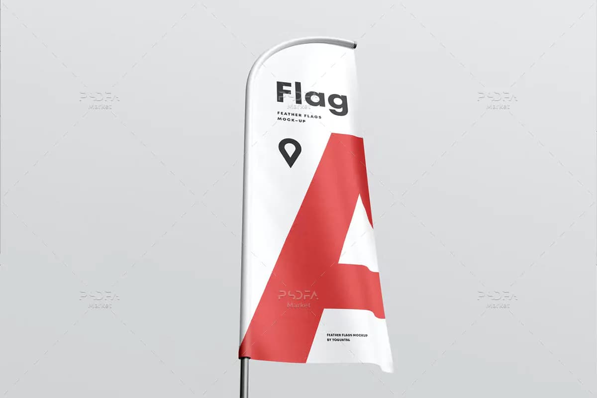 6 موکاپ پرچم پر Feather Flag — تصویر ۳