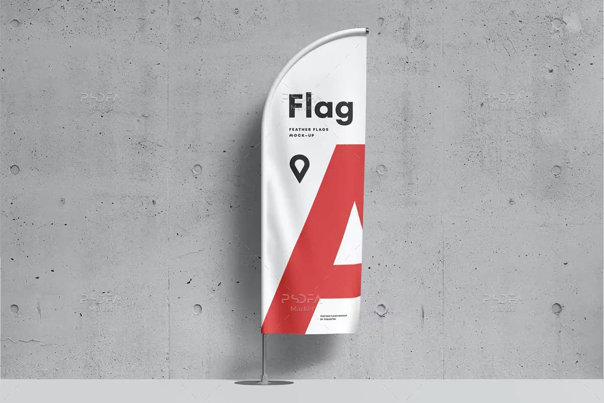 6 موکاپ پرچم پر Feather Flag — تصویر ۵