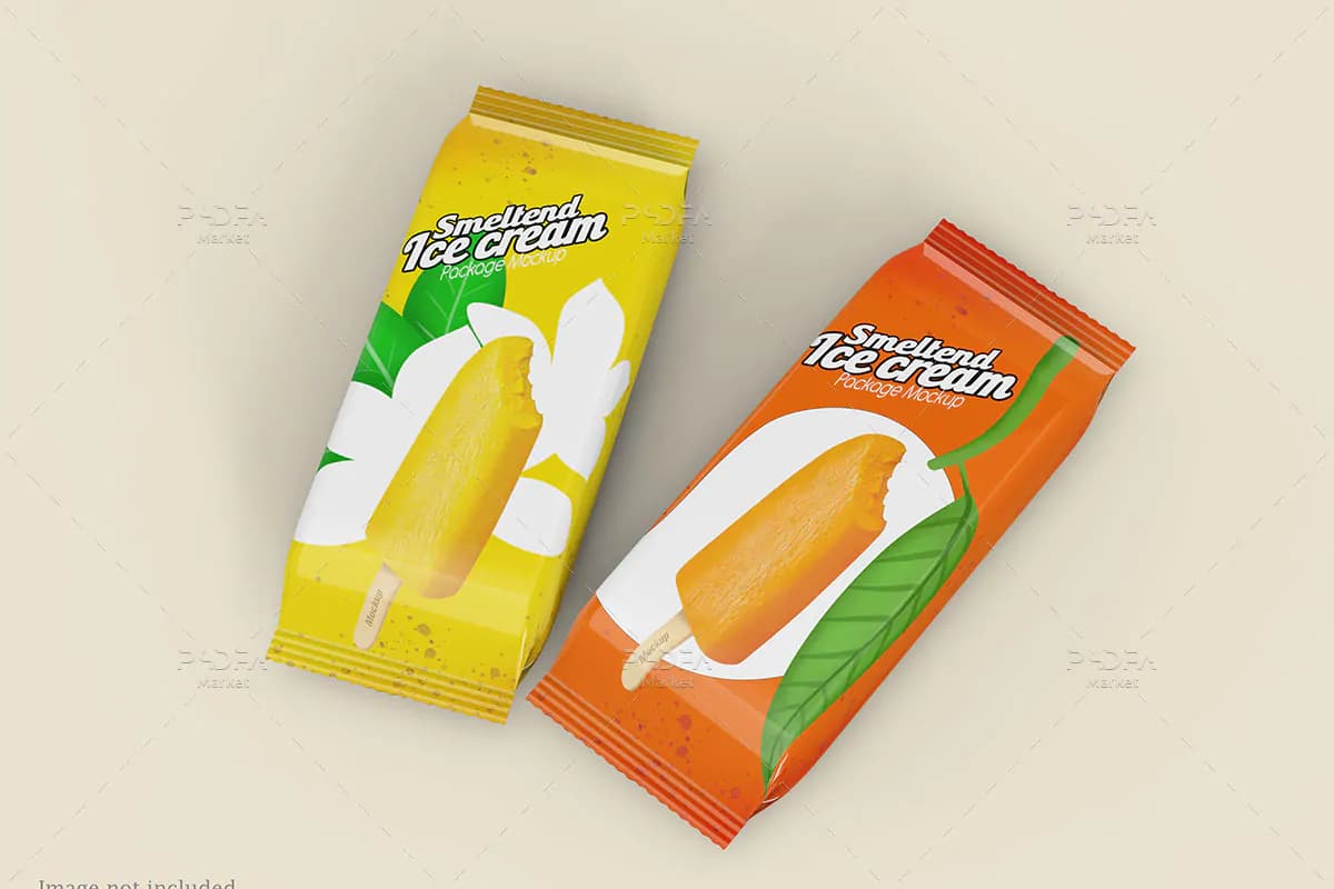 موکاپ بسته بندی بستنی چوبی (پاکت بستنی)