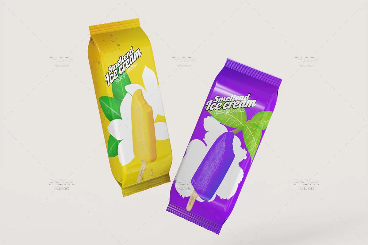 موکاپ بسته بندی بستنی چوبی (پاکت بستنی) — تصویر ۵