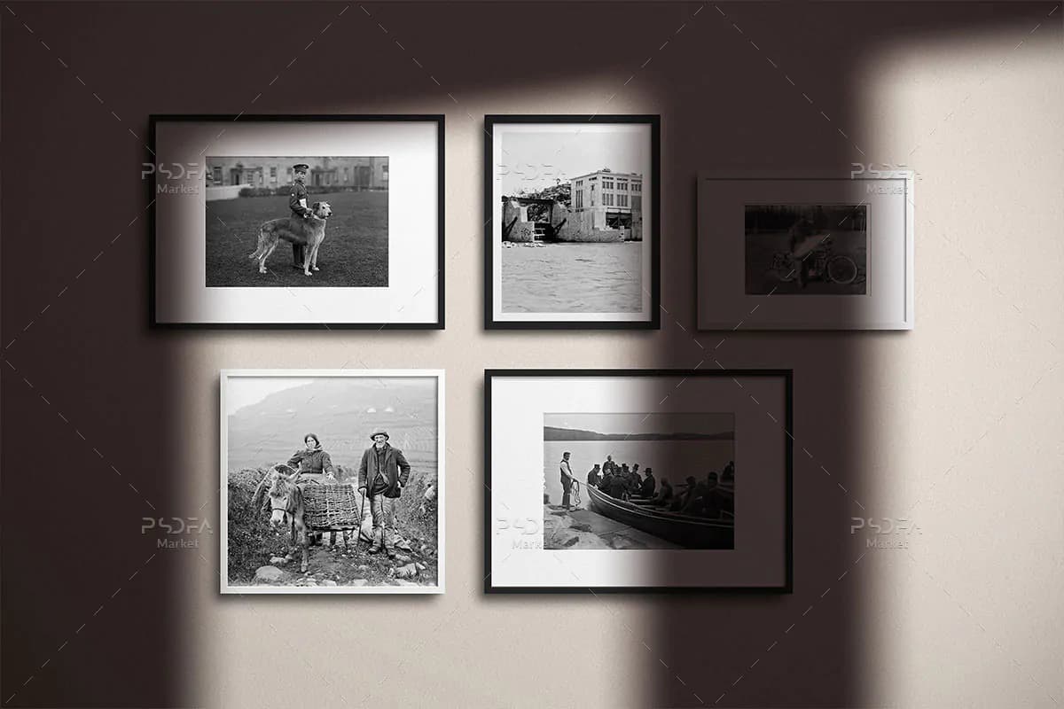 16 موکاپ قاب عکس عمودی، افقی و مربعی با سایزهای مختلف (کیت ساخت موکاپ) — تصویر ۸