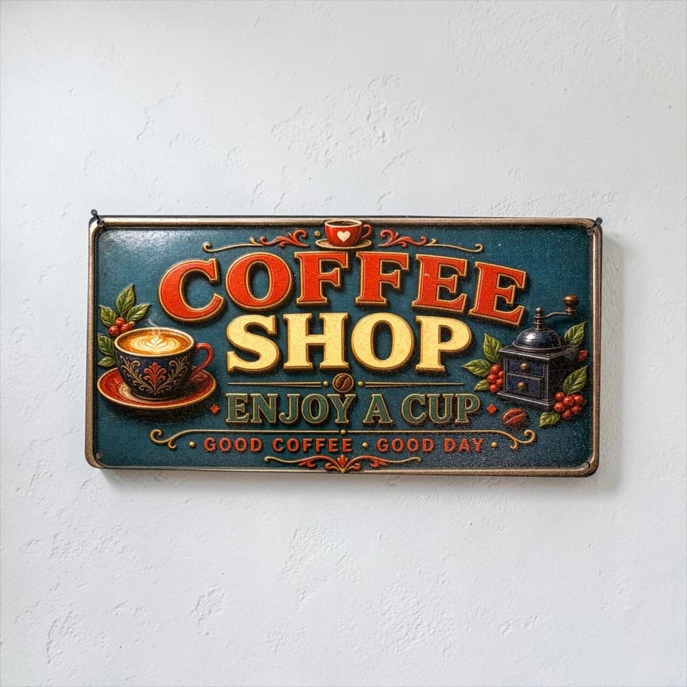 تابلو چوبی طرح coffee shop سایز 30×15