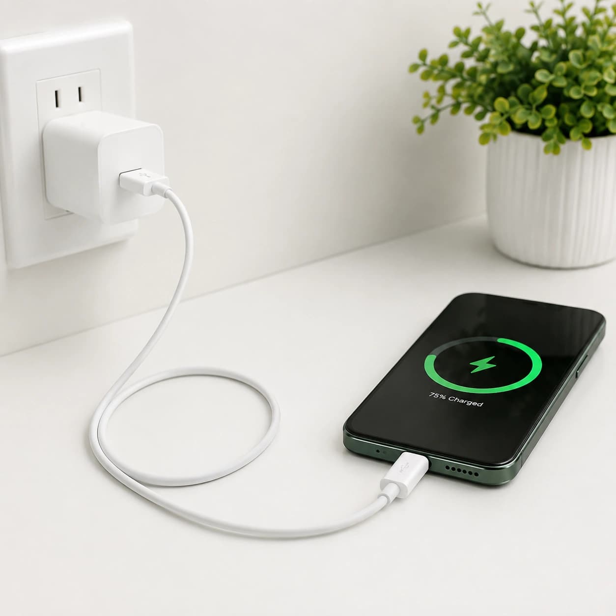 کابل گلردار سبز usb to c بسته 5 عددی — تصویر ۴