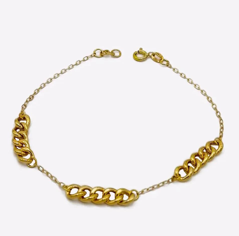 دستبند طلا 18 عیار زنانه دوست خوب مدل کارتیه 3 تیکه کد dk053 — تصویر ۲