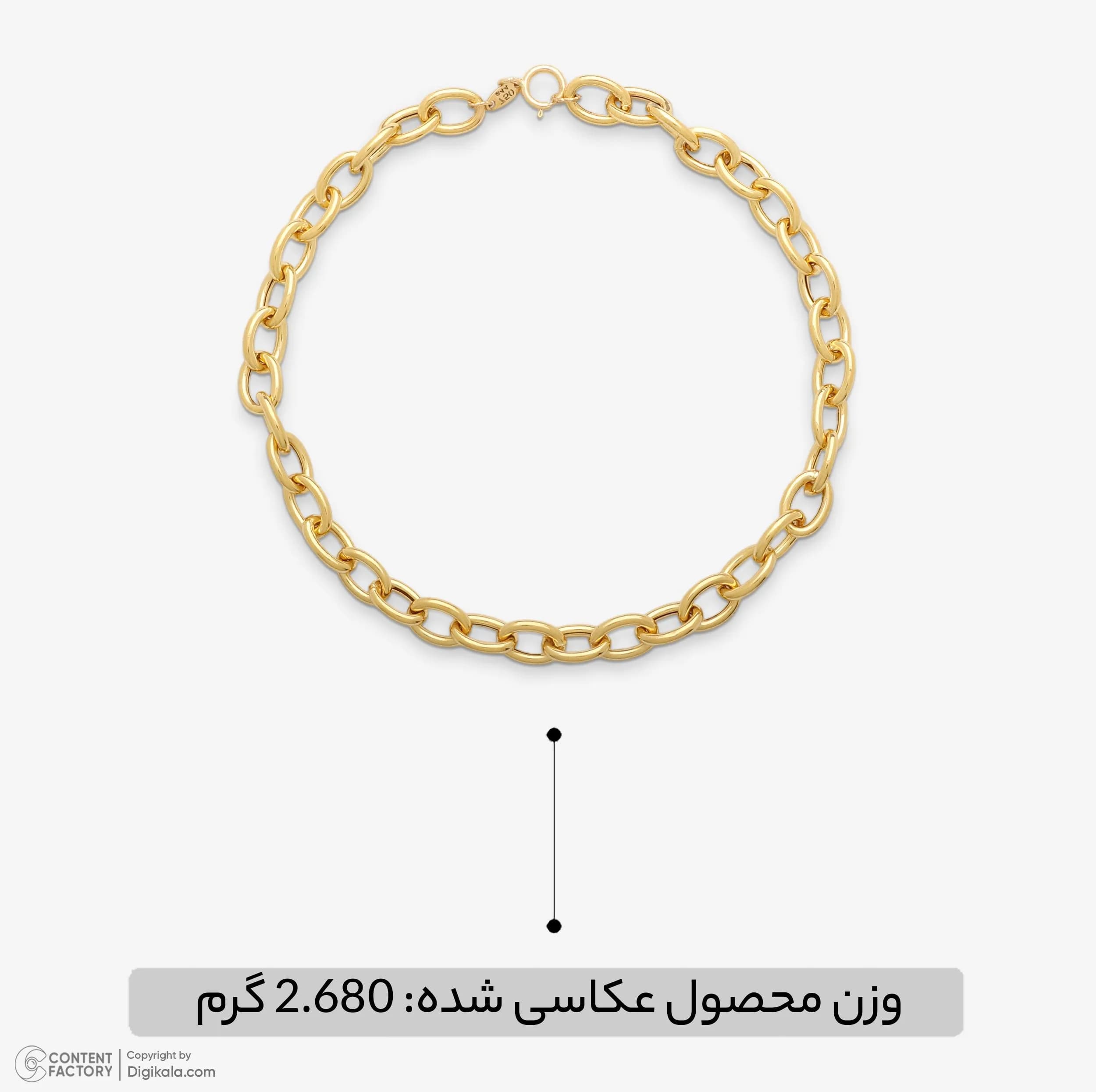دستبند زنجیری طلا 18 عیار زنانه نگین مدل 147 — تصویر ۷
