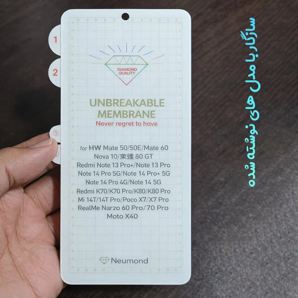 نانو برچسب هیدروژل شفاف Redmi K80 مدل Unbreakable — تصویر ۸