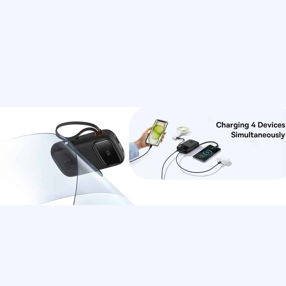 پاور بانک 20000 تایپسی و یواسبی 30 وات بیسوس Qpow 2 PPQD4-20C P10055009213 — تصویر ۳