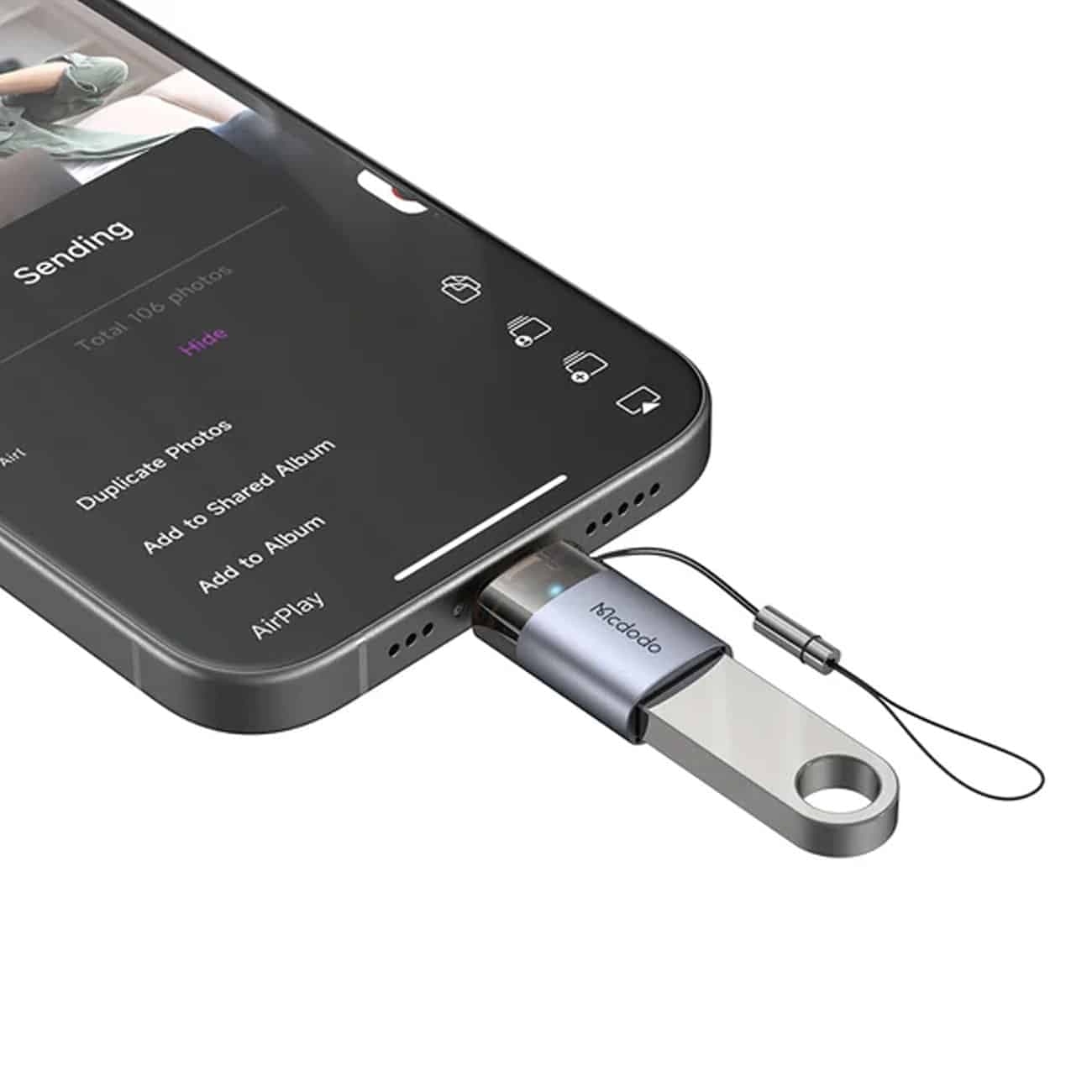 تبدیل OTG USB-A به لایتنینگ Mcdodo مک دودو مدل OT-7390 — تصویر ۲