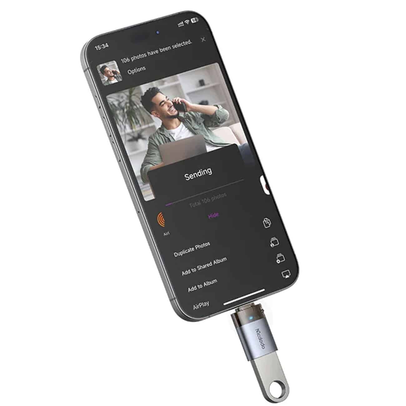 تبدیل OTG USB-A به لایتنینگ Mcdodo مک دودو مدل OT-7390 — تصویر ۳