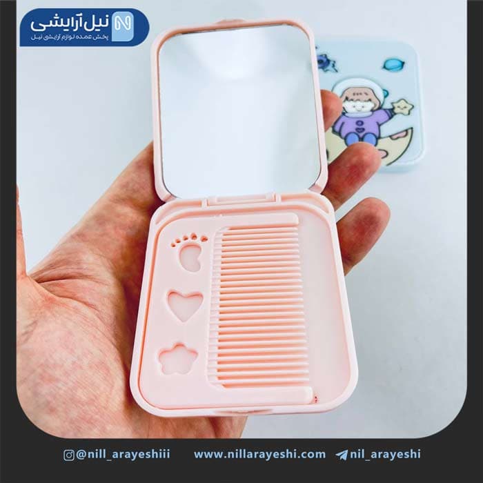 آیینه قالب مربعی شانه دار فانتزی مینگپای کد 2 – 80 8 — تصویر ۳