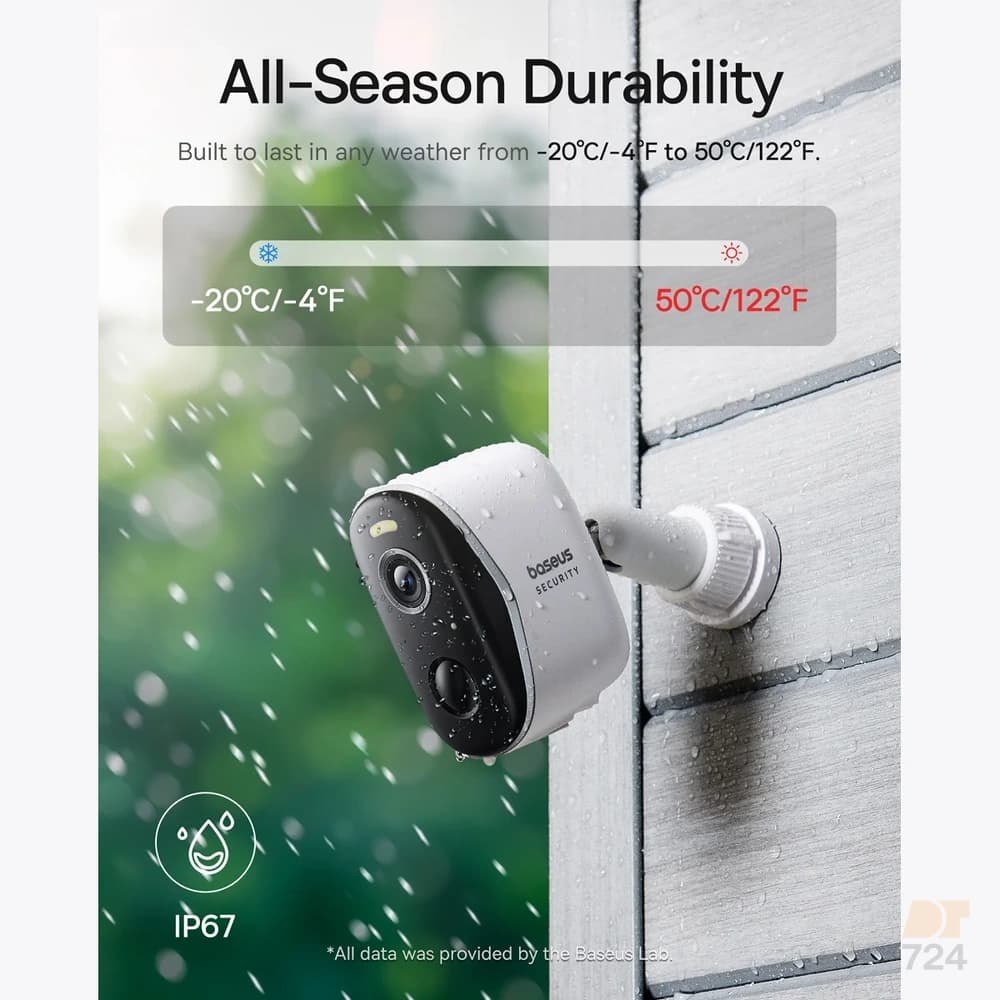 کیت دو دوربین امنیتی فضای باز 2K بیسوس مدل Security N1 Plus S0TY002131 — تصویر ۳