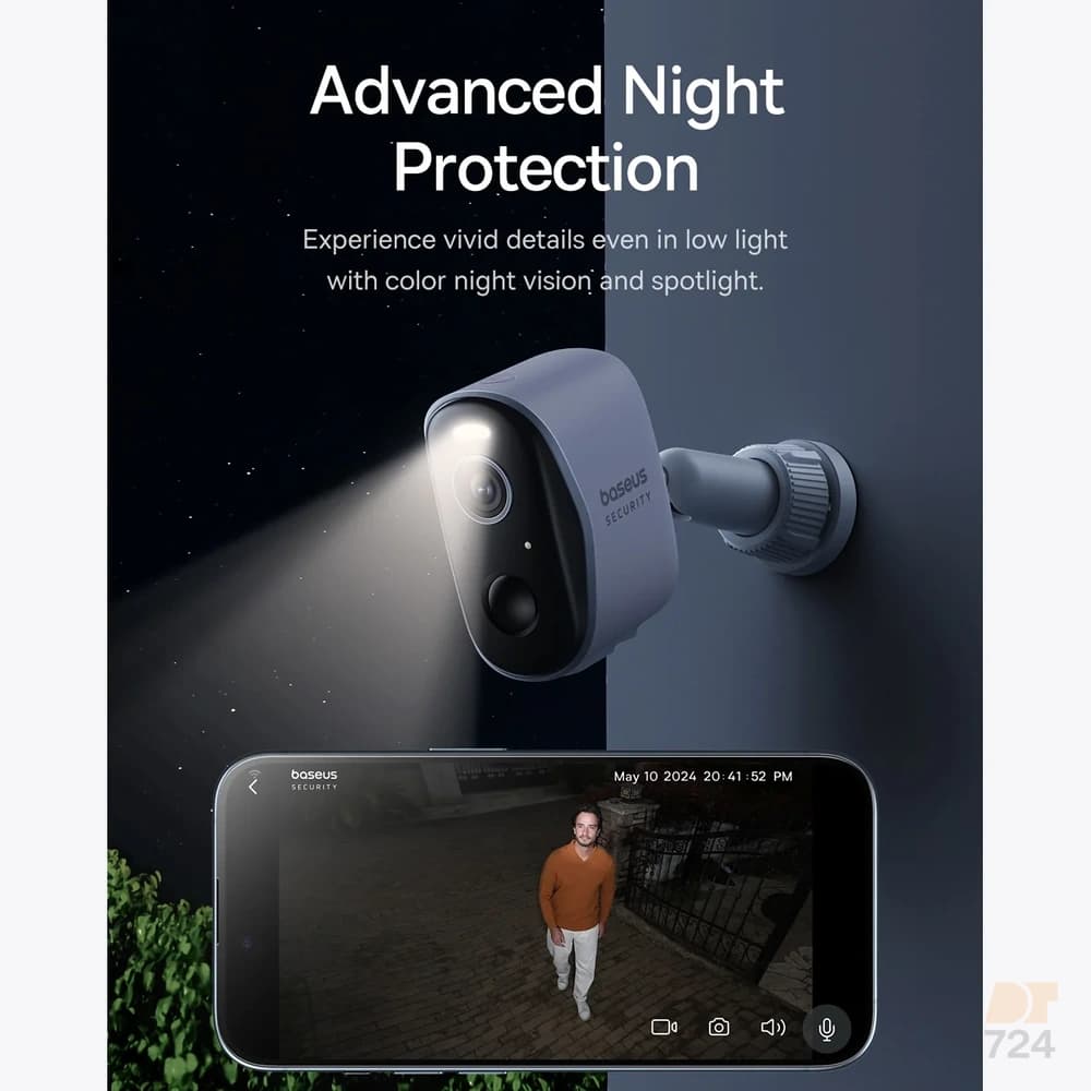 کیت دو دوربین امنیتی فضای باز 2K بیسوس مدل Security N1 Plus S0TY002131 — تصویر ۴