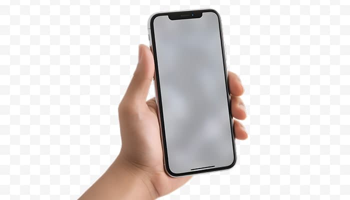 تصویر PNG دست زن و نگه داشتن موبایل