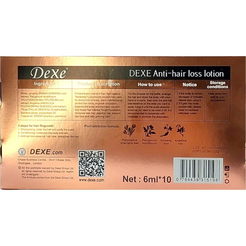 لوسیون ضد ریزش مو Dexe Anti-Hair Loss دگزه | پک ۱۰ عددی ویال ۶ میل — تصویر ۳