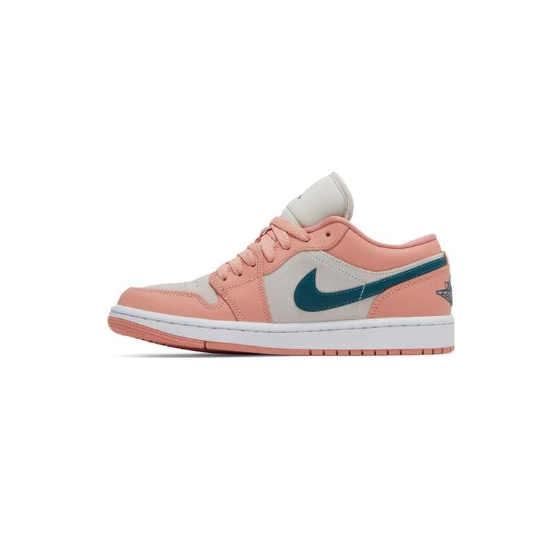 کفش نایک ایرجردن 1 ساق کوتاه صورتی کرم آبی Nike Air Jordan 1 Low Light Madder Root — تصویر ۲