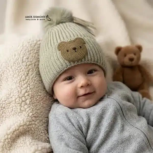 کلاه نوزادی بافت طرح MAHAN — تصویر ۳