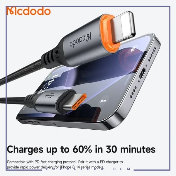 کابل شارژ USB-C به Lightning مک دودو Mcdodo CA-087 — تصویر ۶