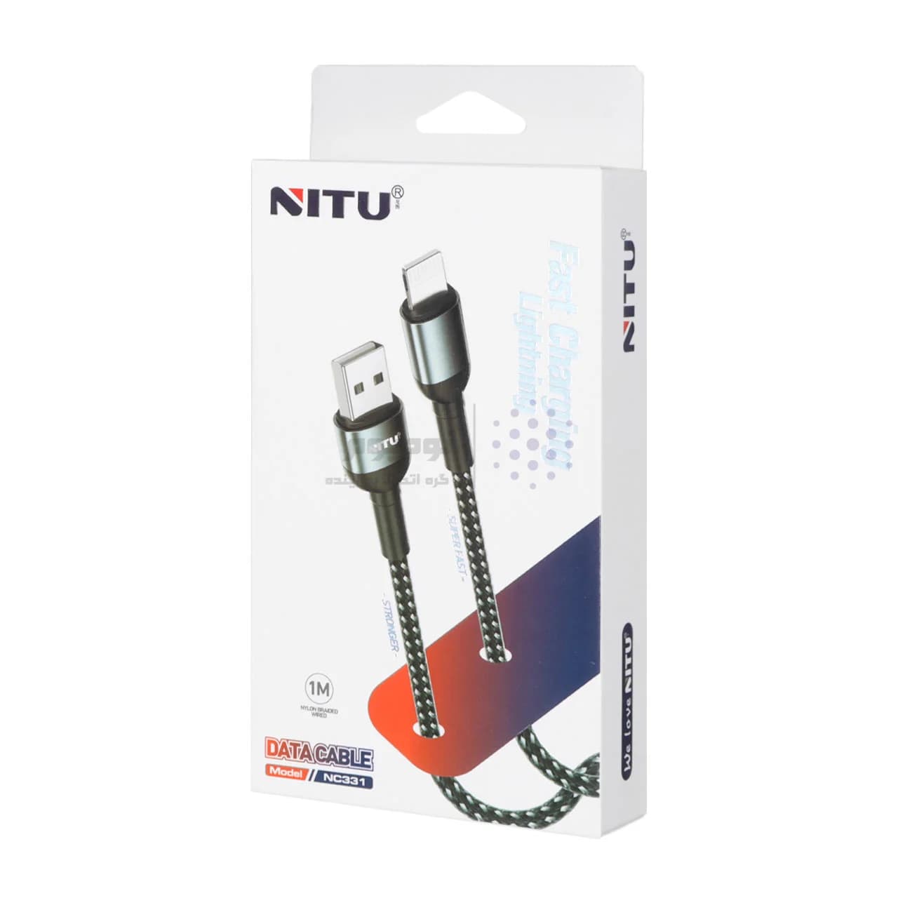 کابل شارژ و دیتا فست کنفی 1 متری آیفون Nitu مدل NC331 – مشکی (گارانتی 18 ماه تعویض نیکان همراه) — تصویر ۳