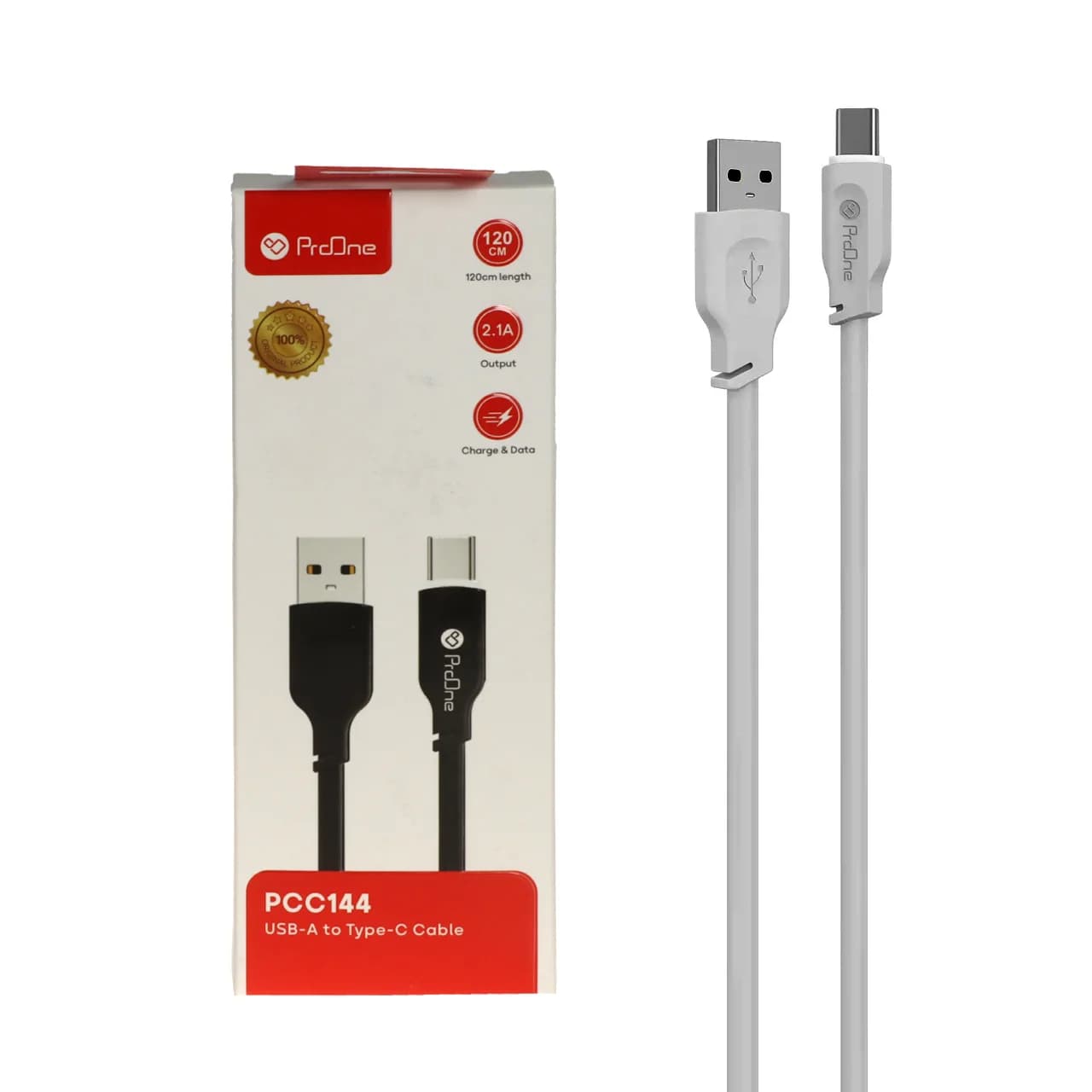 کابل شارژ 1.2 متری ProOne Type-C مدل PCC144 – طوسی