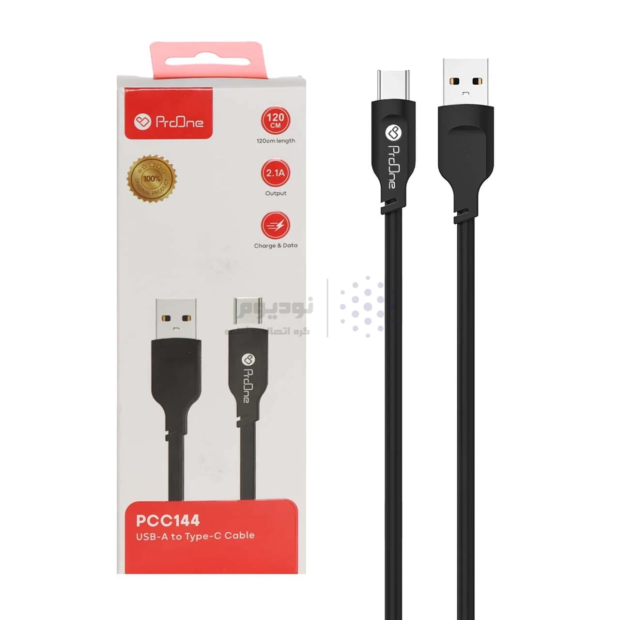 کابل شارژ 1.2 متری ProOne Type-C مدل PCC144 – مشکی — تصویر ۲