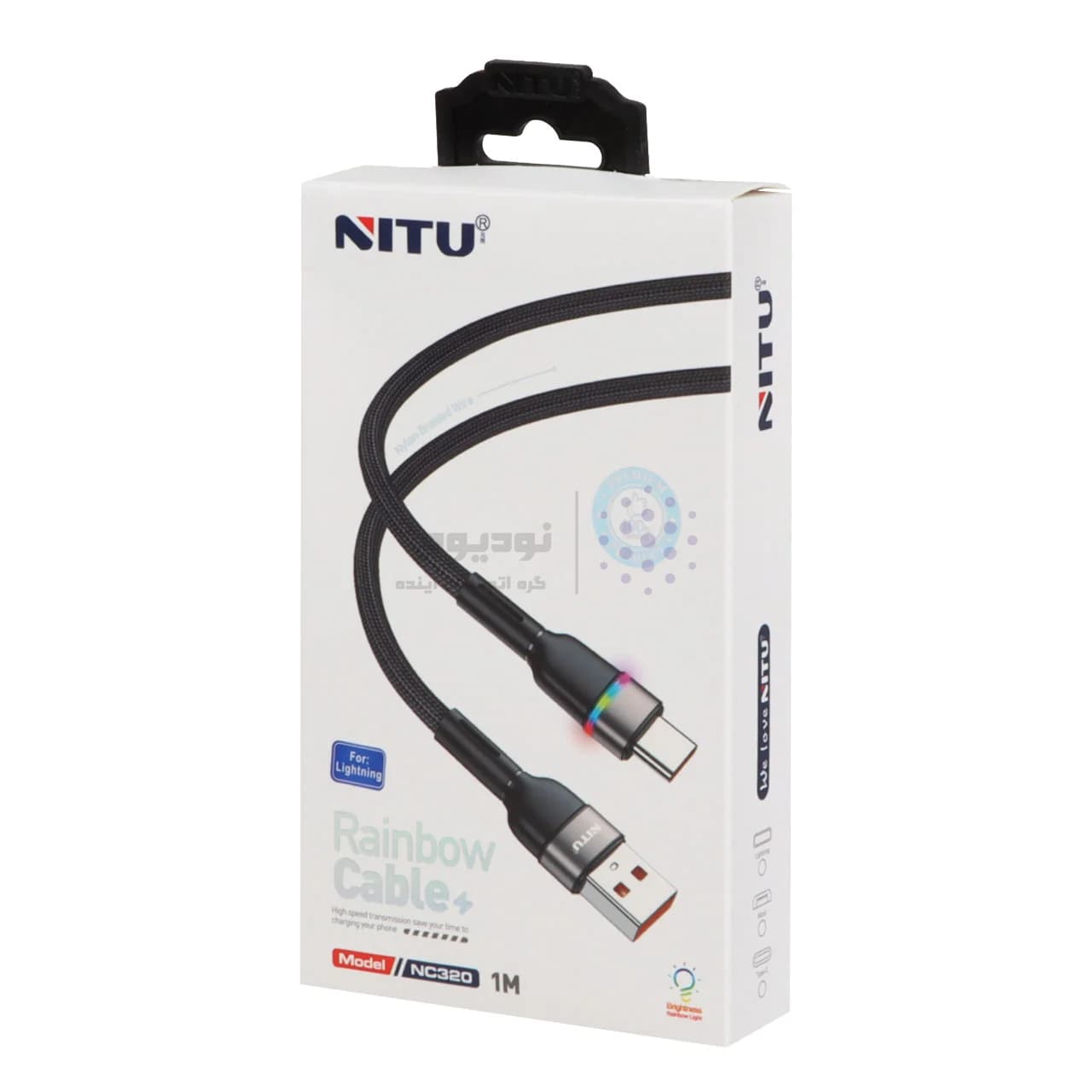 کابل شارژ آیفون NITU مدل NC320 – مشکی (گارانتی 18 ماه تعویض نیکان همراه) — تصویر ۲