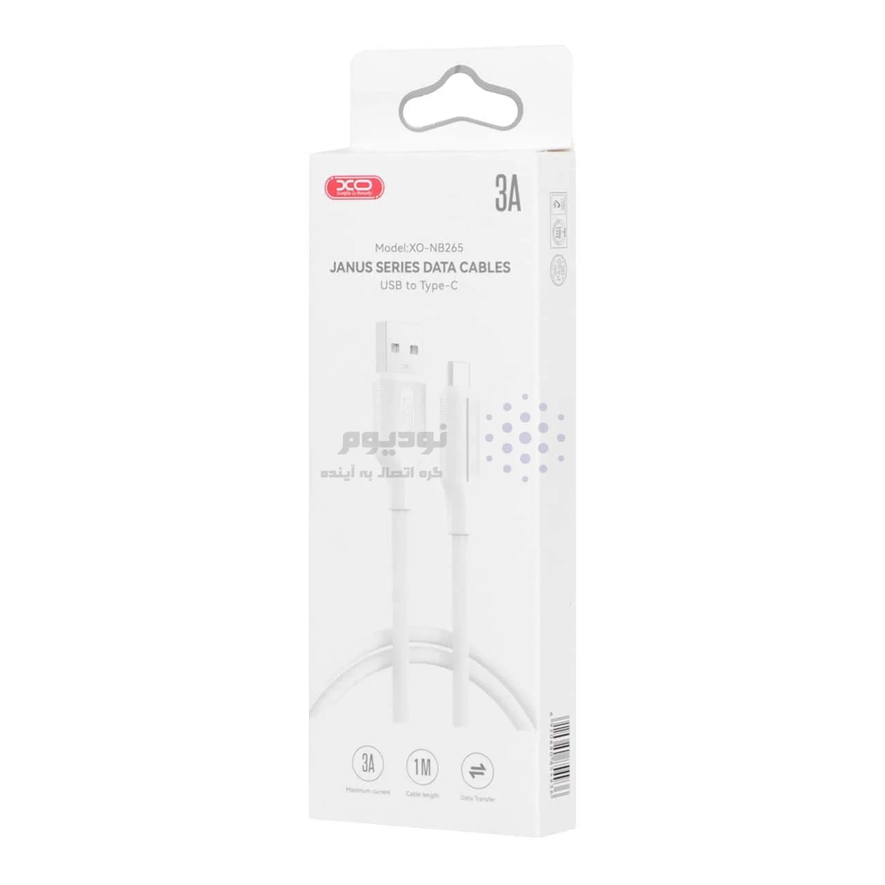 کابل شارژ فست XO Type-C مدل NB265 – سفید — تصویر ۳