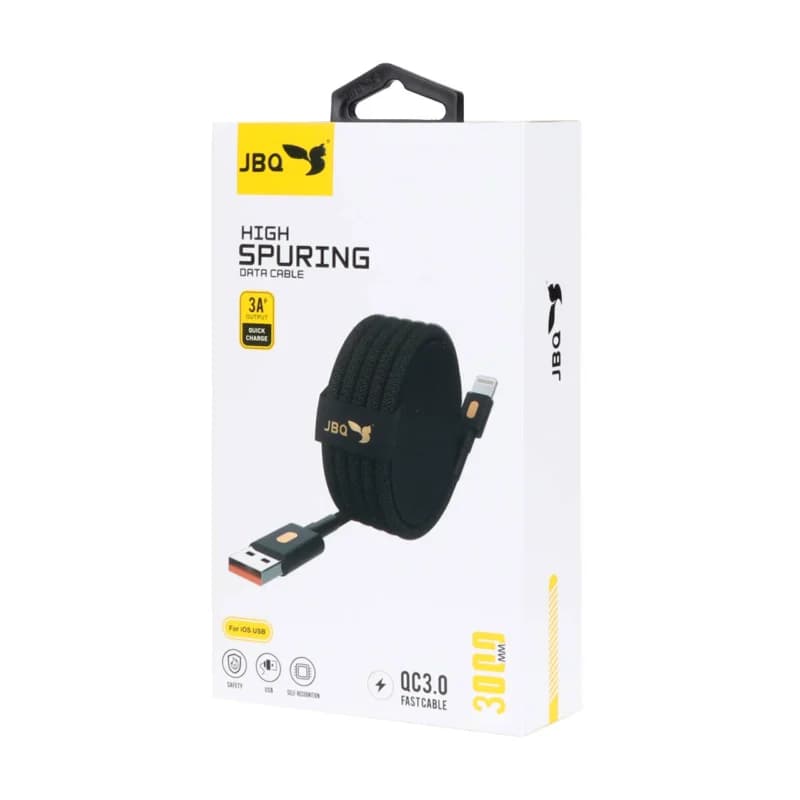 کابل شارژ 3 متری فست آیفون JBQ مدل CA-111 – مشکی (گارانتی یکساله رصاصی) — تصویر ۶