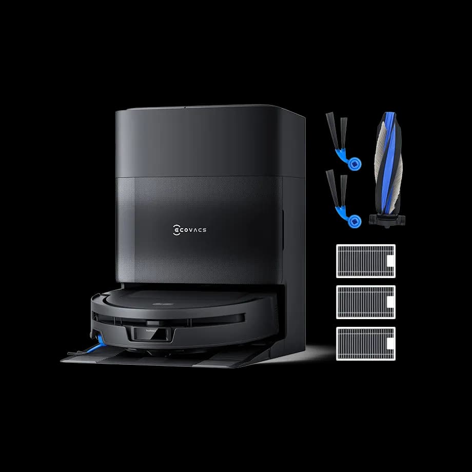 جاروبرقی رباتیک اکووکس مدل Ecovacs T90 Max Pro Omni Care Kit ( پک اصلی و گلوبال اروپا ) با لوازم مصرفی اضافه رنگ مشکی