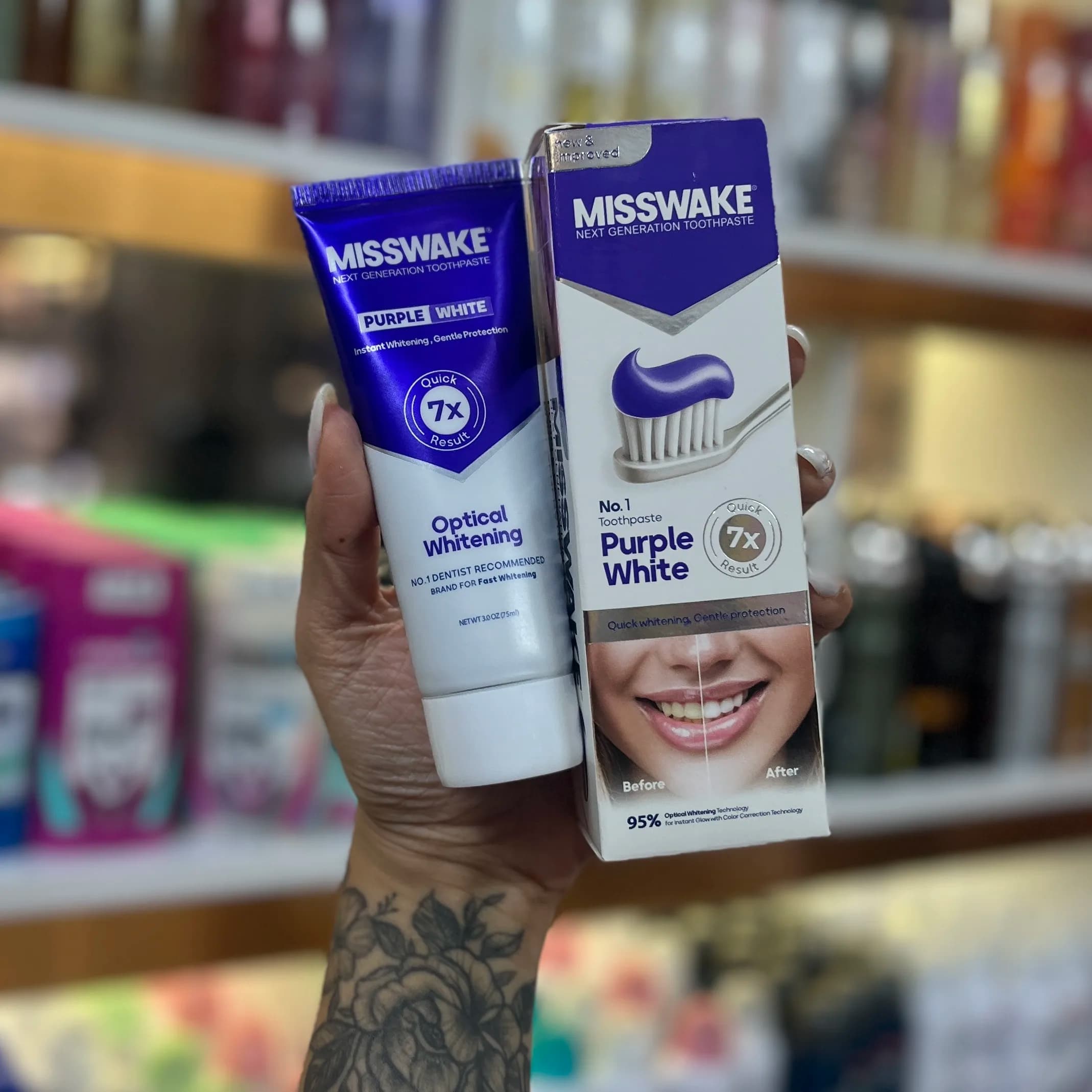 خمیر دندان ضد زردی میسویک بنفش مدل Purple White اورجینال ۷۵ میل