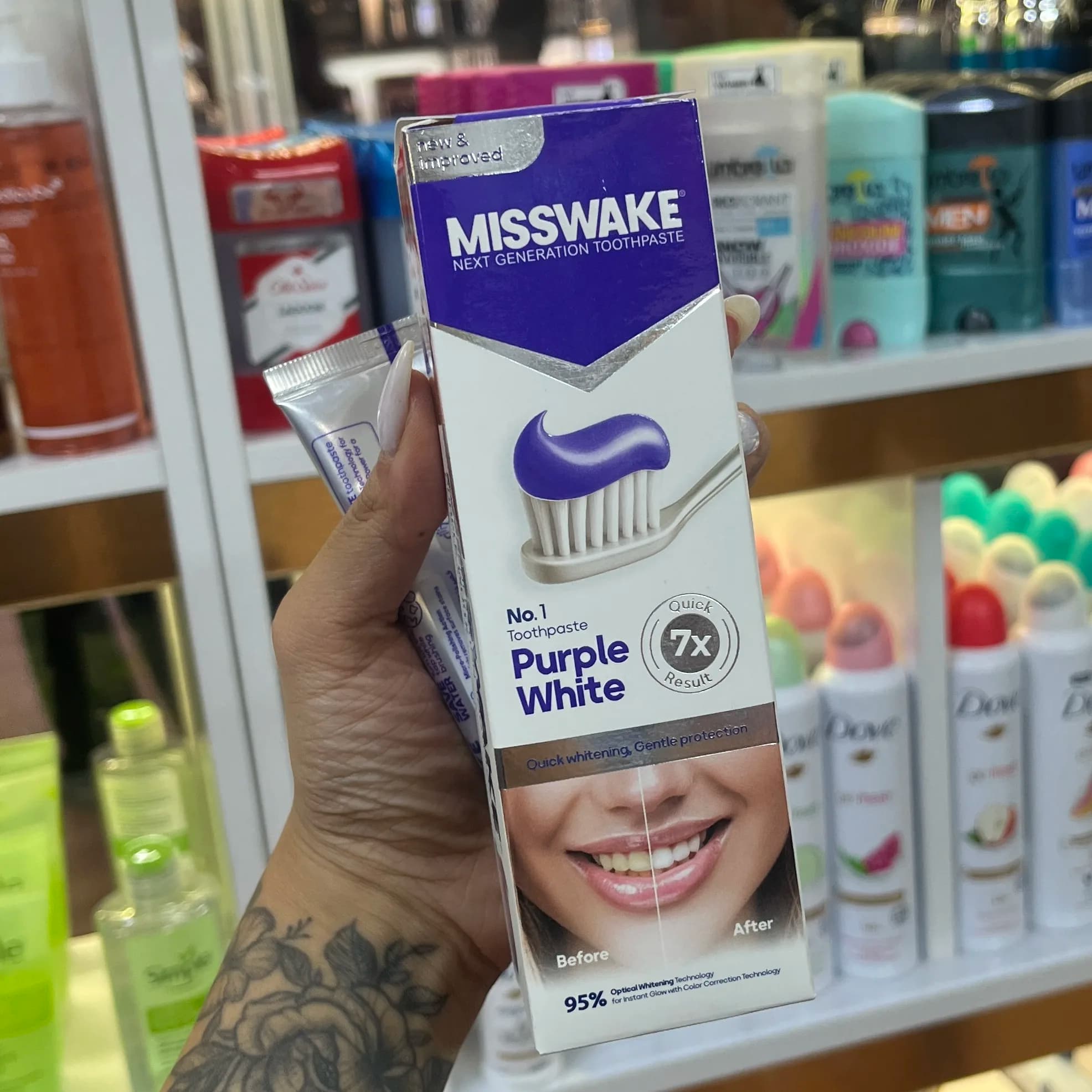 خمیر دندان ضد زردی میسویک بنفش مدل Purple White اورجینال ۷۵ میل — تصویر ۶