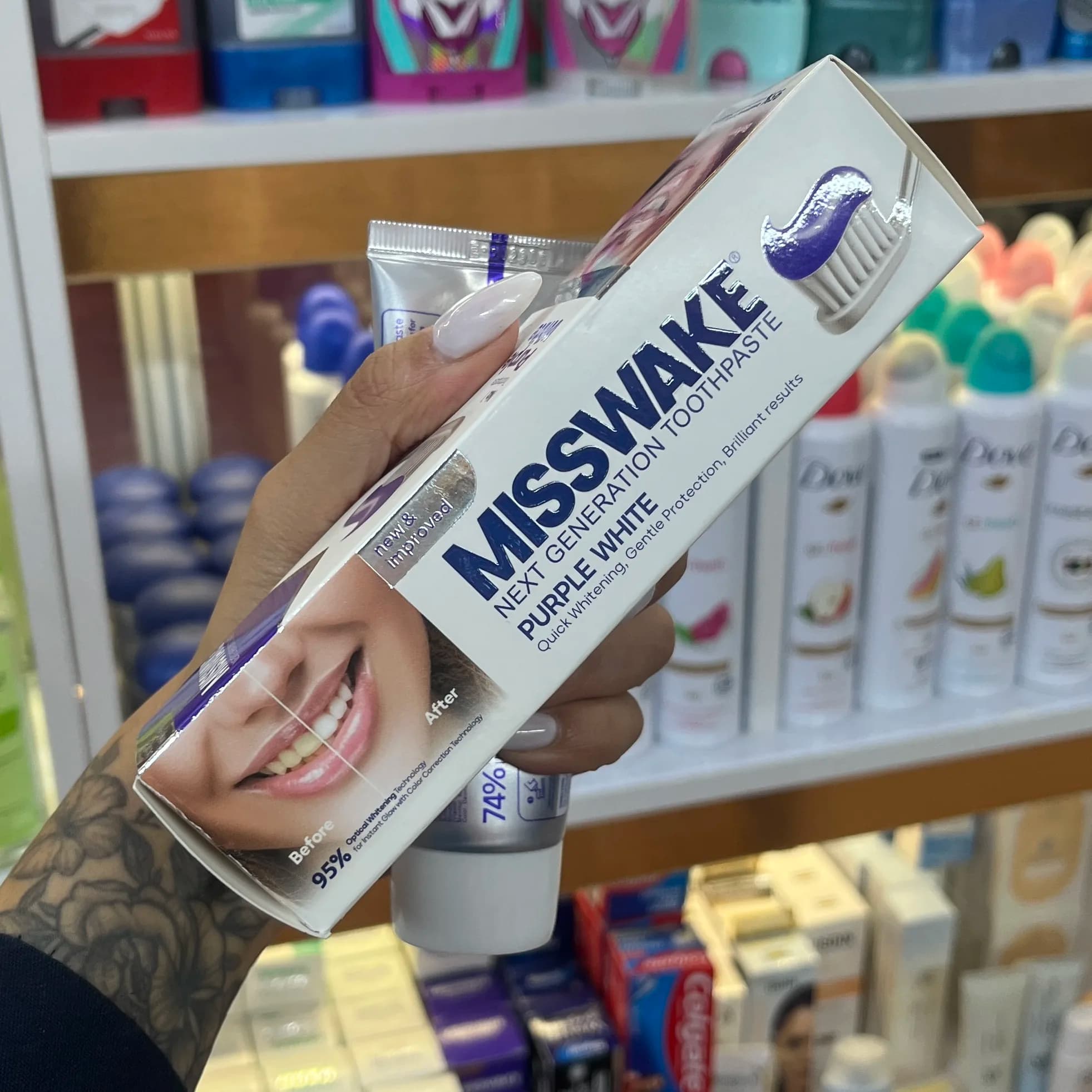 خمیر دندان ضد زردی میسویک بنفش مدل Purple White اورجینال ۷۵ میل — تصویر ۵