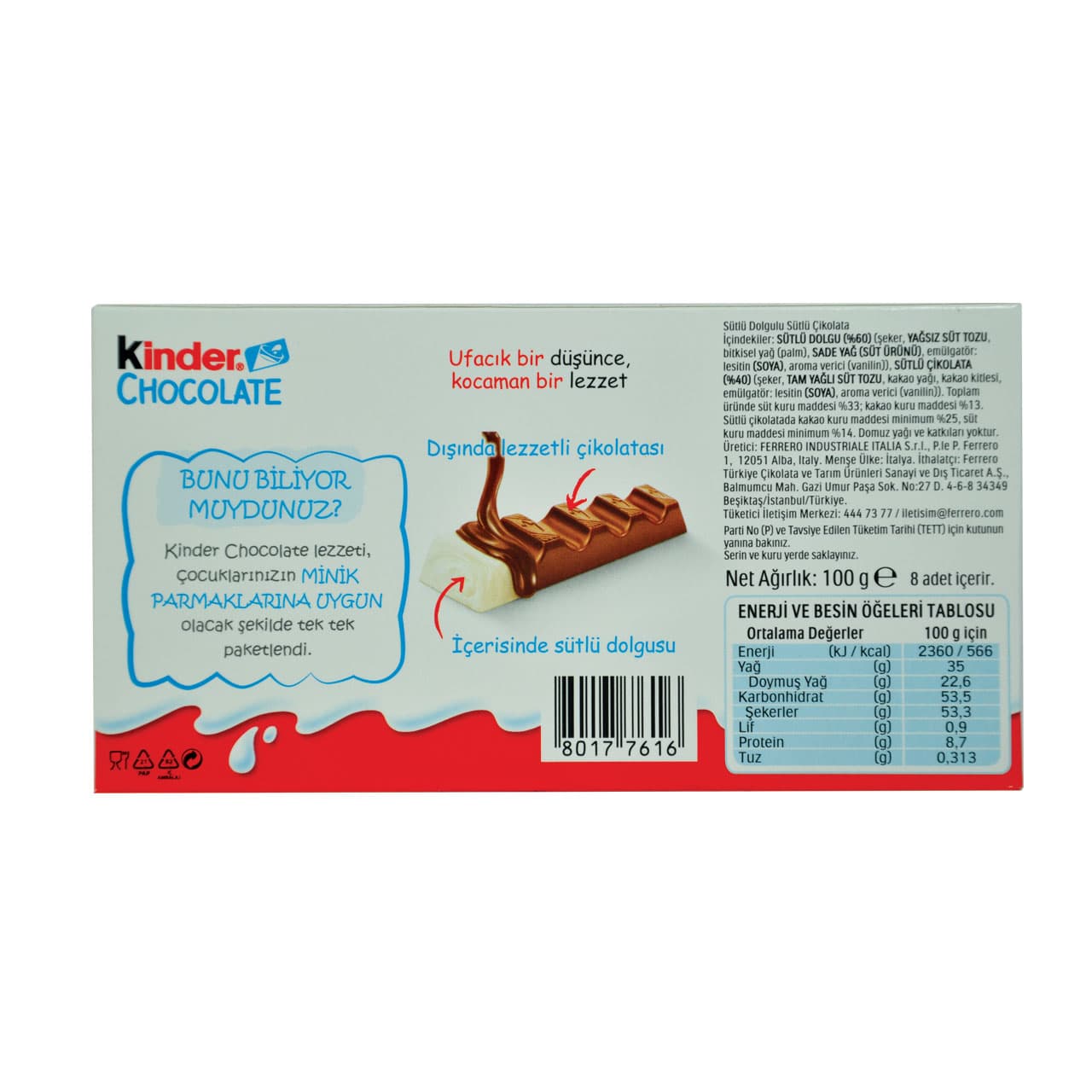 شکلات شیری ۸ عددی کیندر – kinder — تصویر ۲