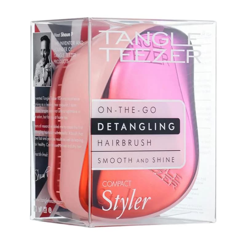 برس تنگل تیزر گره گشا کد73 کامپکت استایلر Tangle Teezer Compact Styler Serise Pink Ombre — تصویر ۲