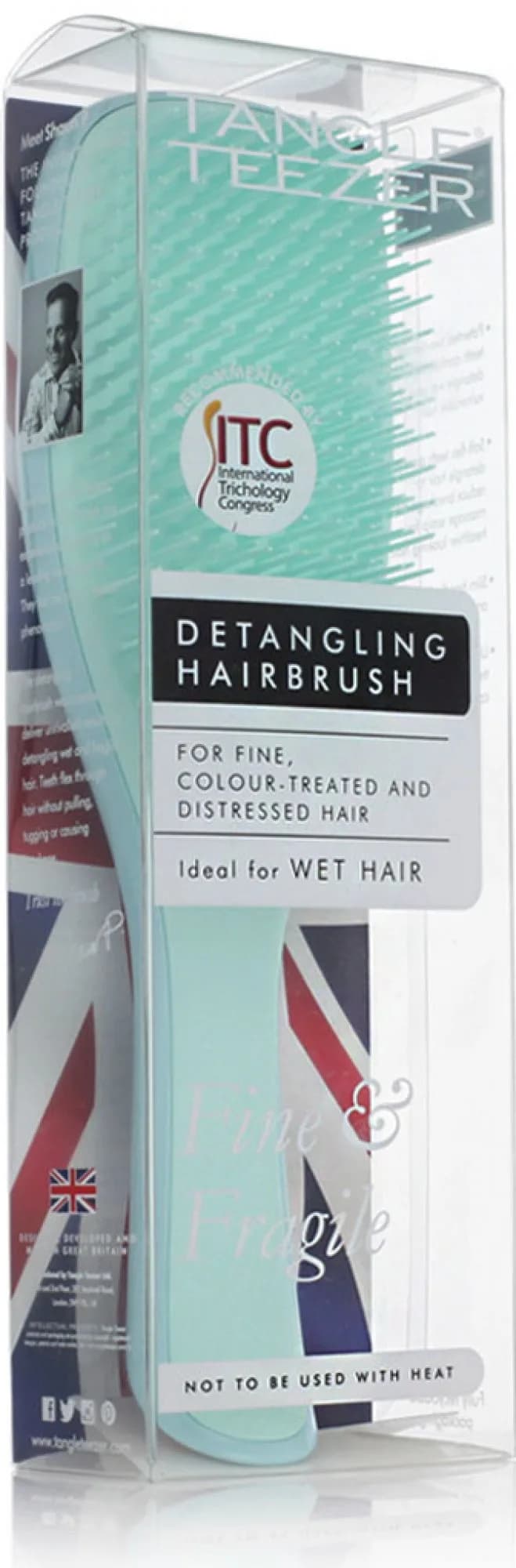 برس تنگل تیزر موهای نازک و شکننده Tangle Teezer Detangler Fine & Fragile Jade Lagoon — تصویر ۵