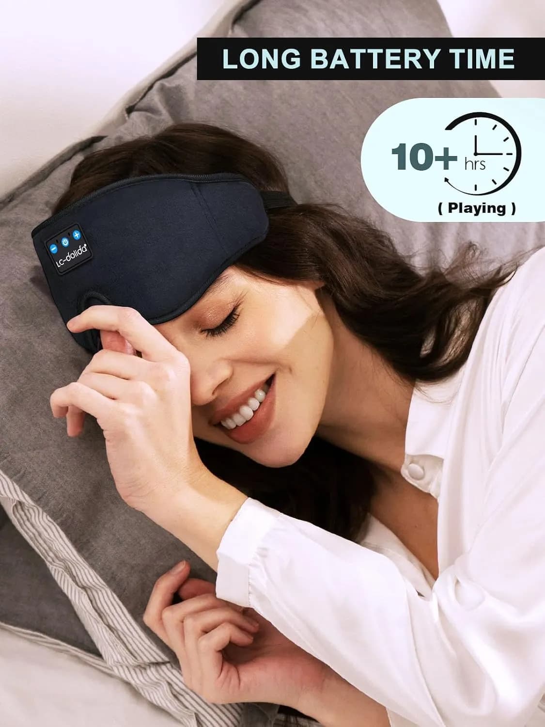 ماسک خواب بلوتوثی سه‌بعدی LC-dolida مدل Black 3D با هدفون استریو داخلی برند LC-dolida — تصویر ۴