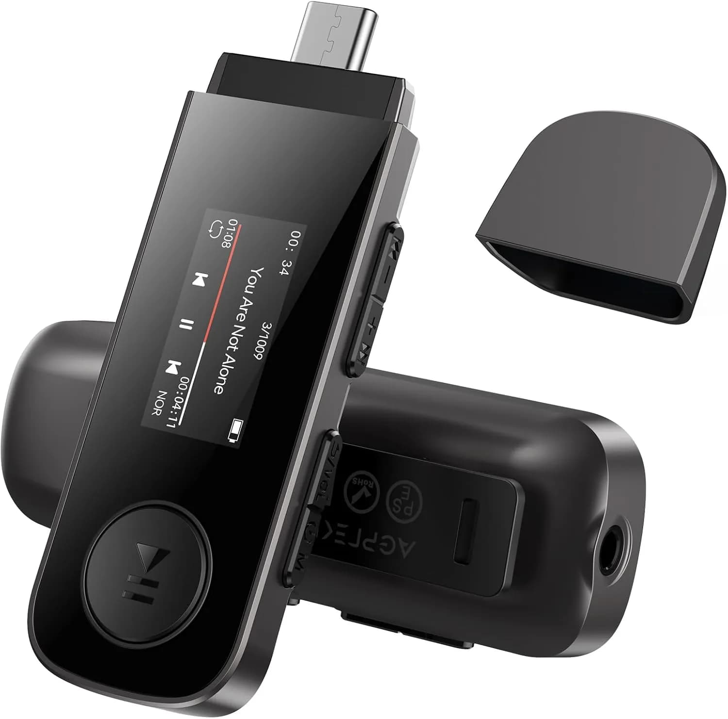 موزیک پلییر MP3 پلیر AGPTEK U5PL با حافظه ۶۴ گیگابایت، بلوتوث و گیره قابل اتصال برند AGPTEK مدل U5PL