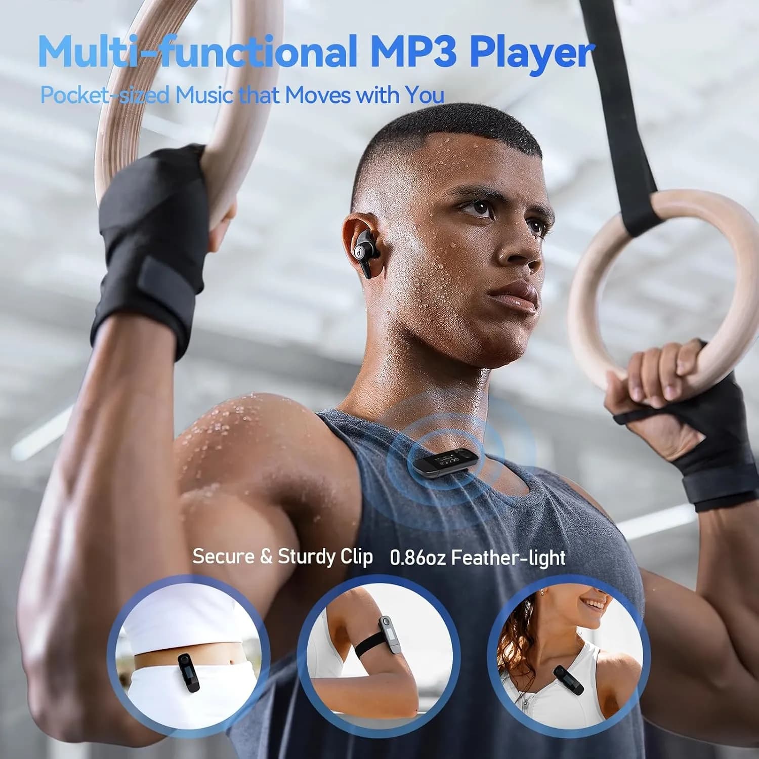 موزیک پلییر MP3 پلیر AGPTEK U5PL با حافظه ۶۴ گیگابایت، بلوتوث و گیره قابل اتصال برند AGPTEK مدل U5PL — تصویر ۵