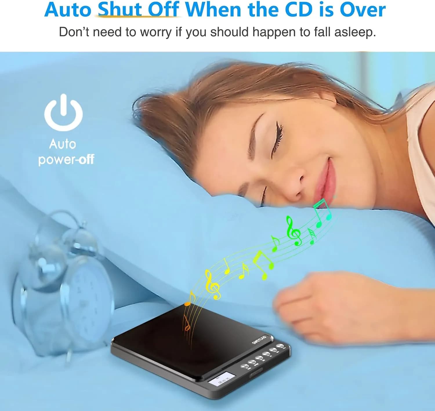 پخش‌کننده قابل حمل CD با اسپیکر داخلی و باتری شارژی برند HEJIFU مدل CD744 — تصویر ۸