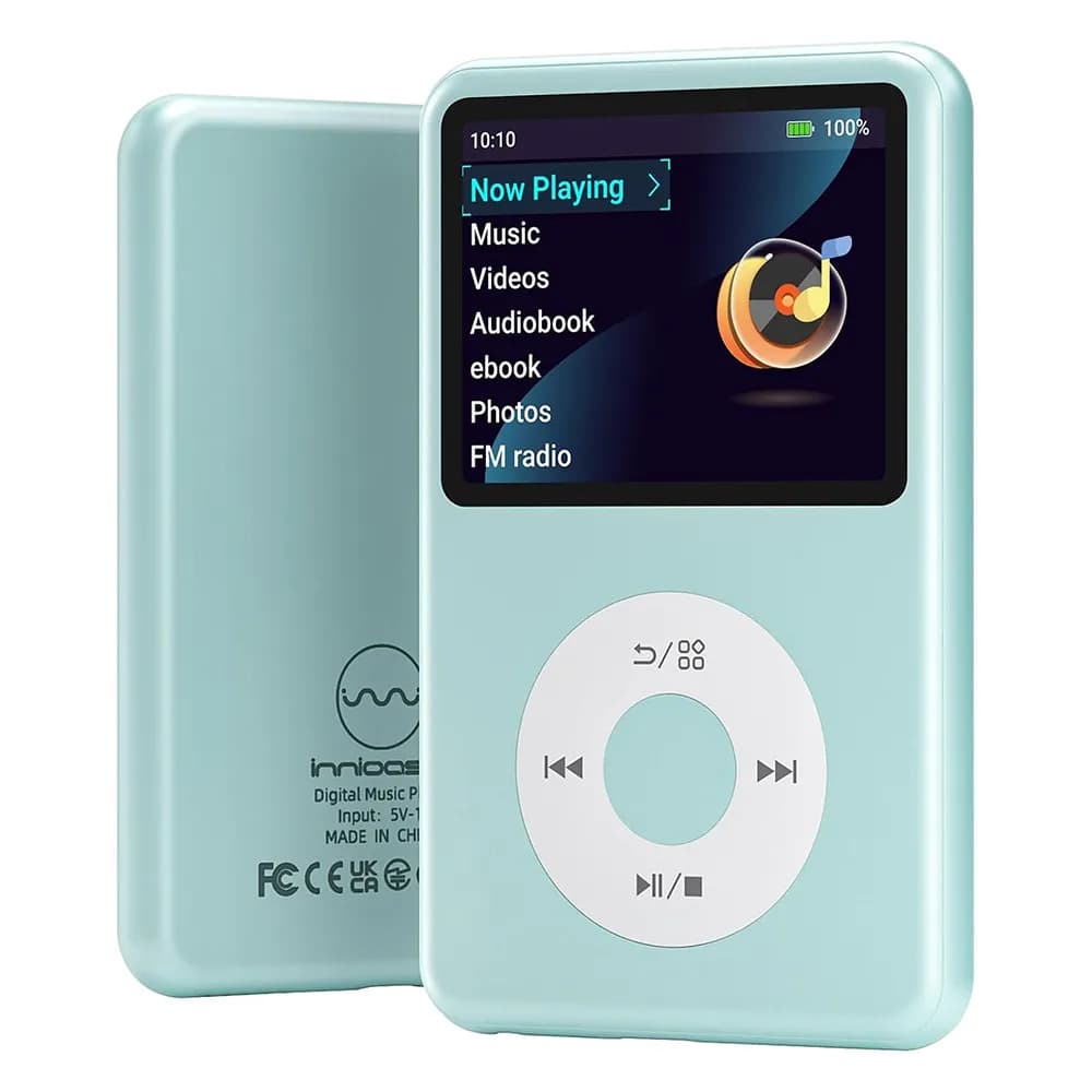 موزیک پلیر MP3 پلیر ظرفیت ۶۴ گیگابایت رنگ سبزآبی برند innioasis مدل Y1