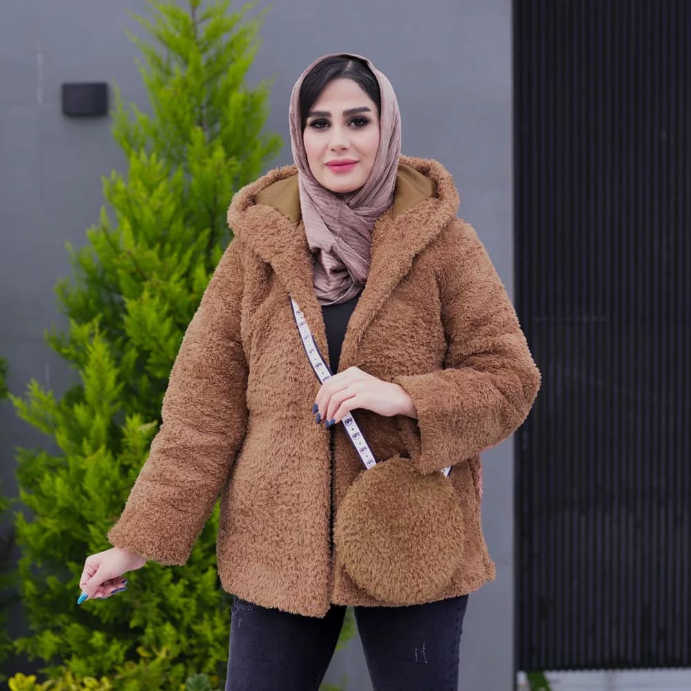 ست پالتو و کیف تدی دخترانه کد 24504