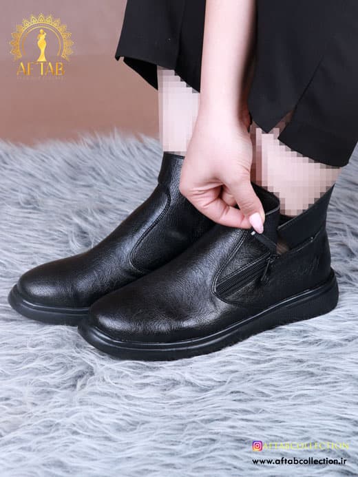 نیم بوت بغل زیپ پابزرگ 7341 — تصویر ۵