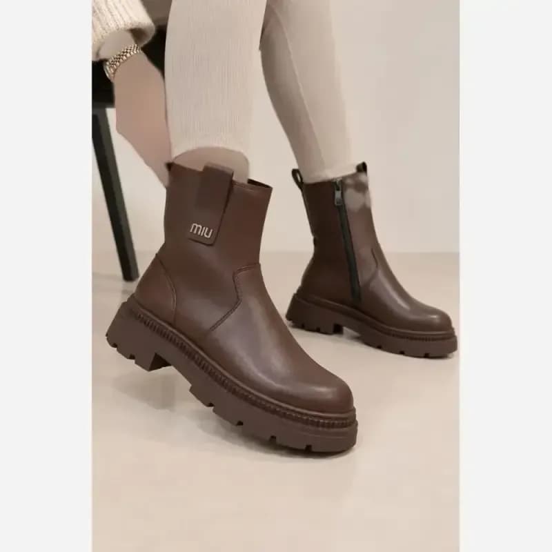 نیمبوت زنانه جدید دو رنگ مشکی و قهوه ای سایز 37 تا 40 — تصویر ۴
