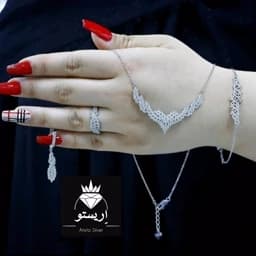 سرویس نقره میکرو زنجیری با عیار استاندارد 925 و آبکاری طلاسفید همراه با فاکتور و — تصویر ۴