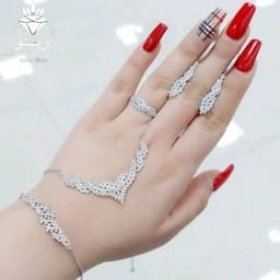 سرویس نقره میکرو زنجیری با عیار استاندارد 925 و آبکاری طلاسفید همراه با فاکتور و — تصویر ۲