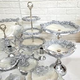 سرویس پذیرایی رزینی سفید نقره ای — تصویر ۵