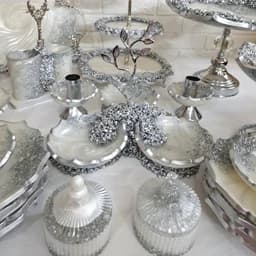 سرویس پذیرایی رزینی سفید نقره ای — تصویر ۶