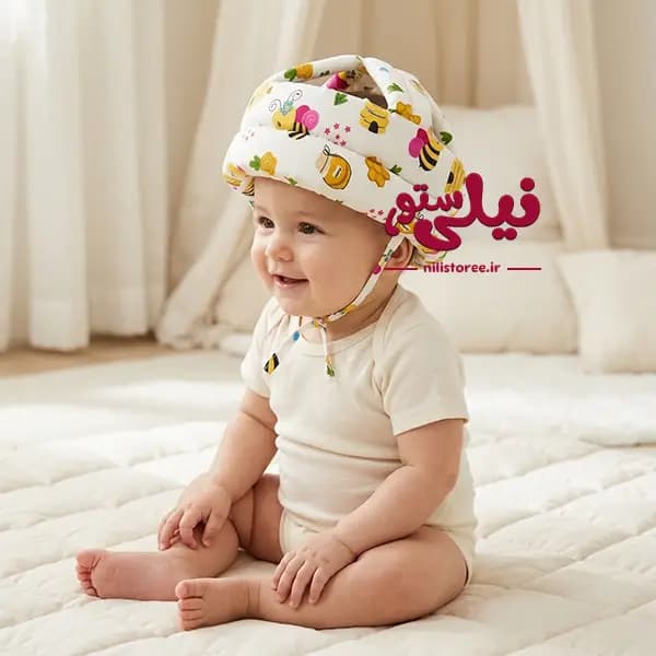 کلاه محافظ سر نوزاد طرح زنبور برند نینی سیف Nini safe
